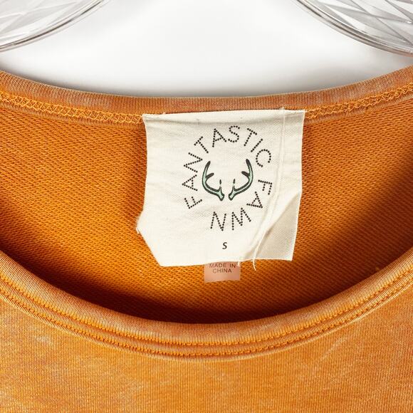 Fantastic Fawn Oversized Skull Star Sweatshirt Burnt Orange Womens Size Small - Picture 6 of 11